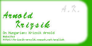 arnold krizsik business card